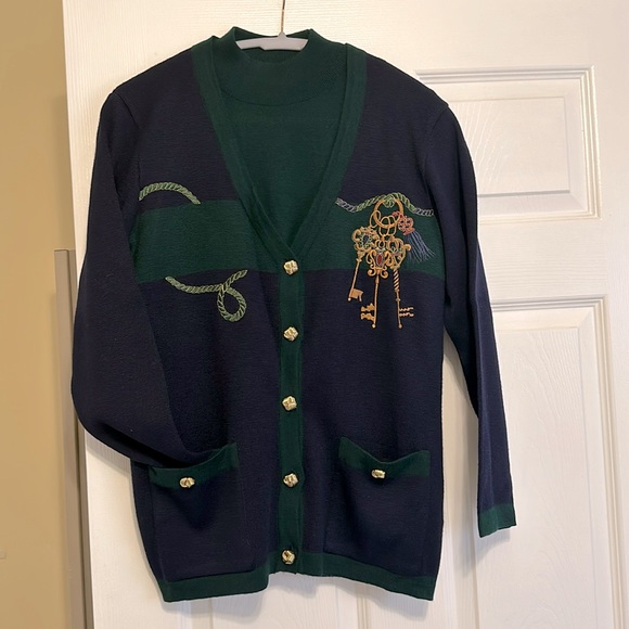 Cellini italian cardigan turtleneck set - Picture 1 of 4